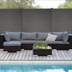 Terrasse et cloture composite gris anthracite